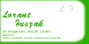 lorant huszak business card