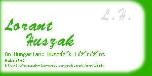 lorant huszak business card